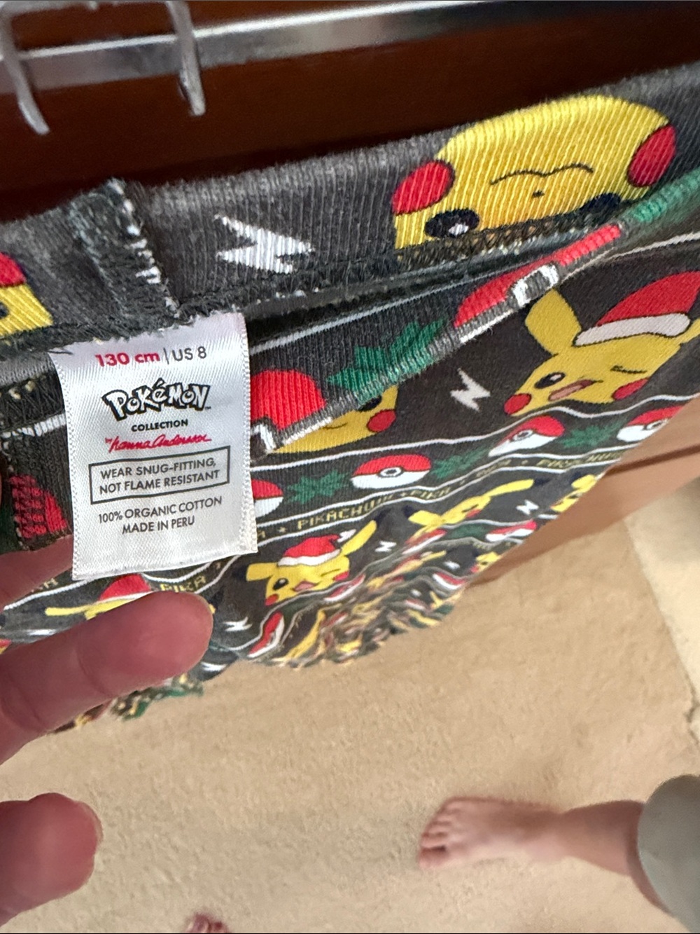 Hanna Andersson Red & Green Pikachu Holiday Pajama Set - Picture 3 of 7